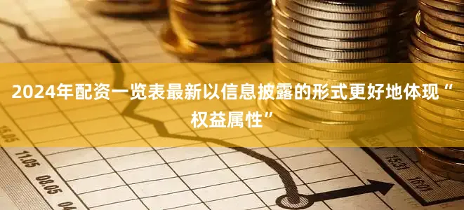 2024年配资一览表最新以信息披露的形式更好地体现“权益属性”